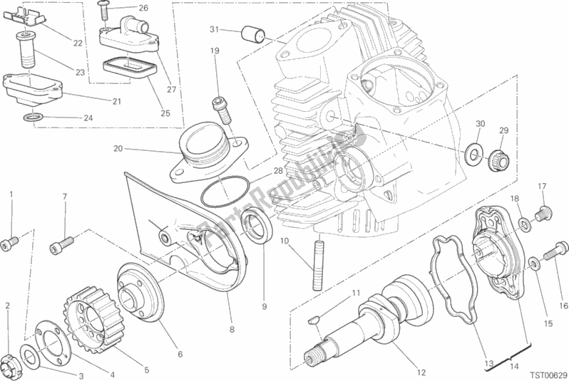 Todas las partes para Sistema De Sincronización De Cabezal Horizontal de Ducati Scrambler Icon Thailand 803 2020